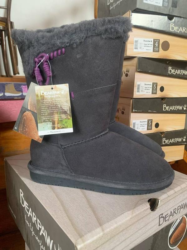 Угг bearpaw girls' riley boots, charcoal/plum