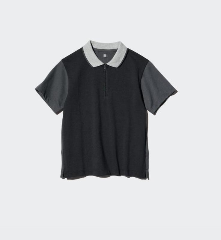 Футболка-поло dry pique color block uniqlo