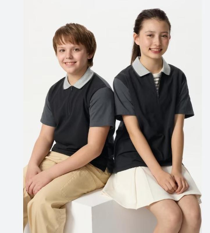 Футболка-поло dry pique color block uniqlo