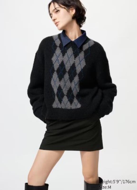 Светр uniqlo з візерунком argyle