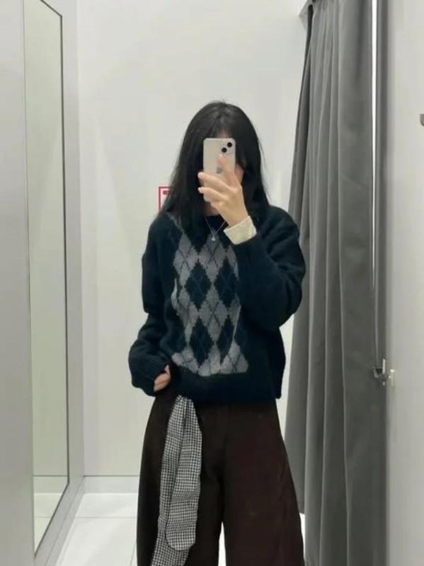 Светр uniqlo з візерунком argyle