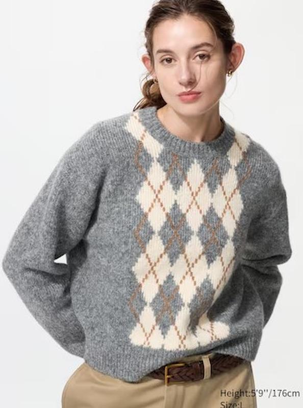 Светр uniqlo з візерунком argyle