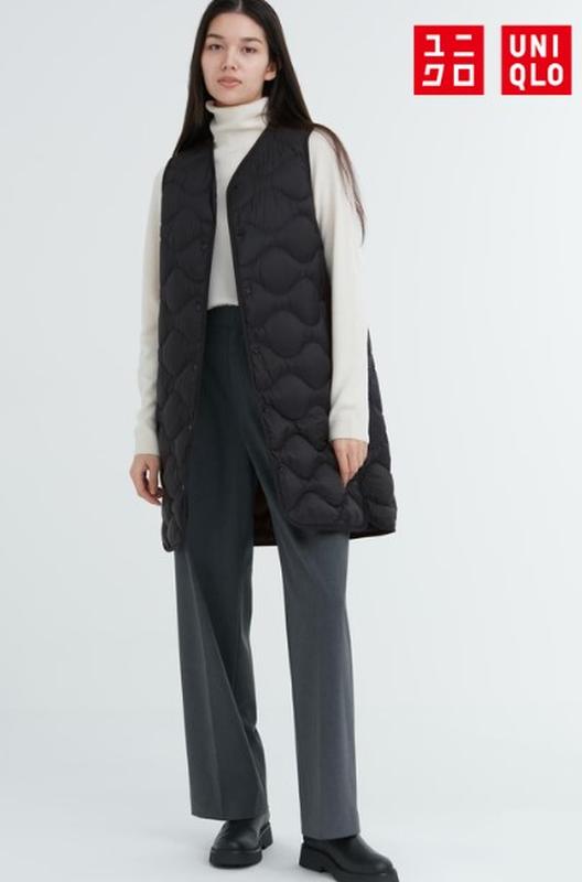 Ультралегкий довгий жилет uniqlo
