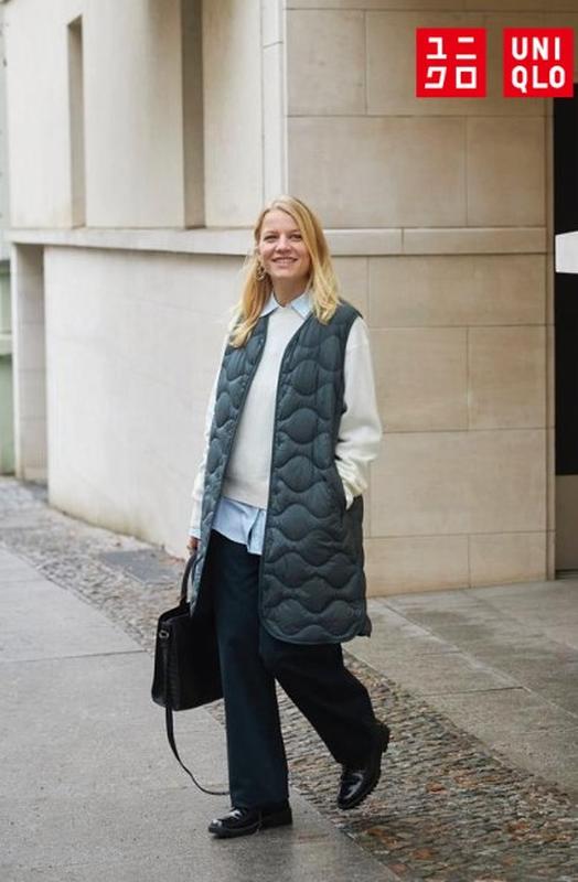 Ультралегкий довгий жилет uniqlo
