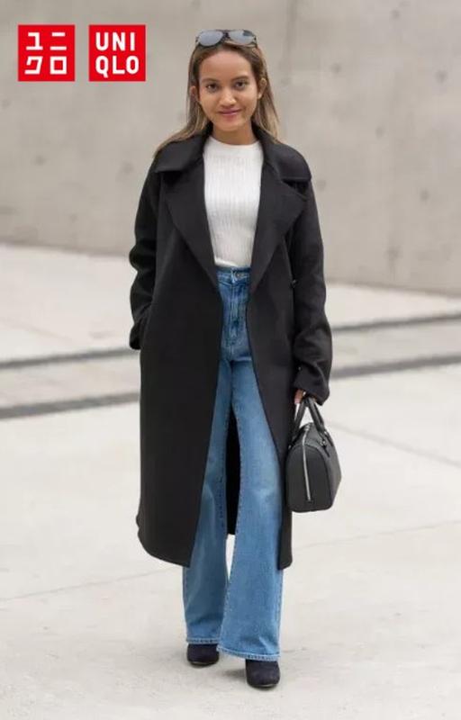 Пальто wool blend uniqlo