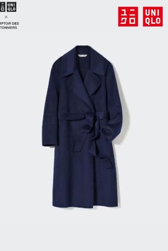 Пальто wool blend wrap uniqlo
