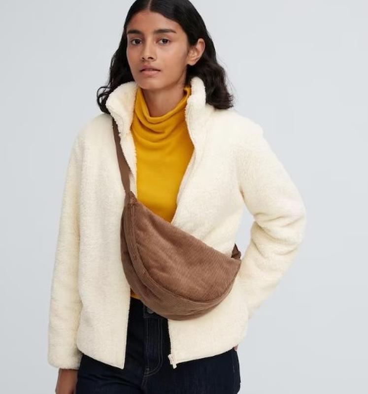 Вельветова сумка-бананка uniqlo