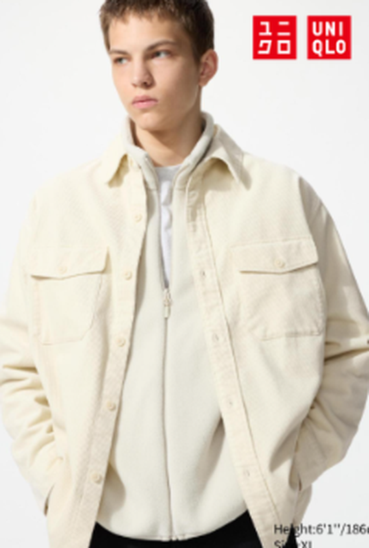 Вельветова верхня сорочка uniqlo