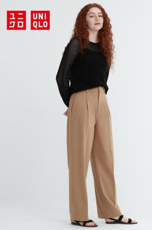 Штани зі складками широкі uniqlo (на високий зріст)