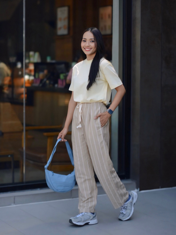 Брюки из льняной смеси easy uniqlo