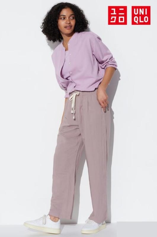 Штани з лляної суміші easy uniqlo