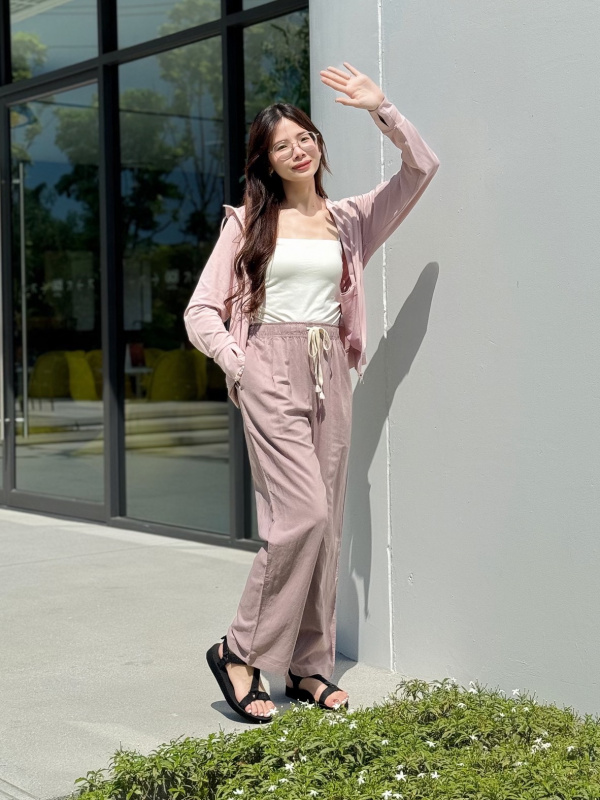 Штани з лляної суміші easy uniqlo