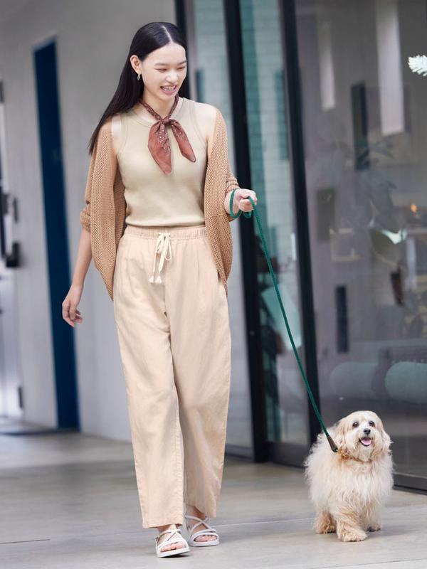 Штани з лляної суміші easy uniqlo