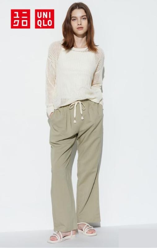 Штани з лляної суміші easy uniqlo