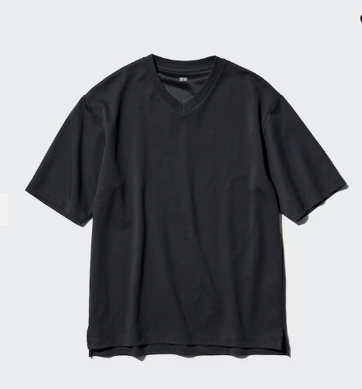 Бавовняна футболка з v-подібним вирізом airism uniqlo