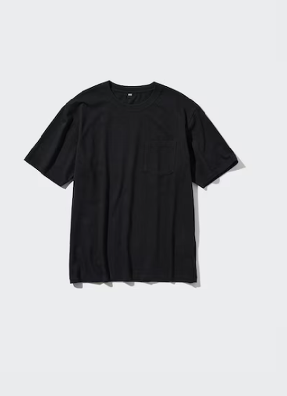 Чорна футболка slub cotton uniqlo