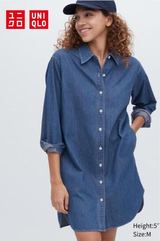 Джинсова сукня-сорочка uniqlo