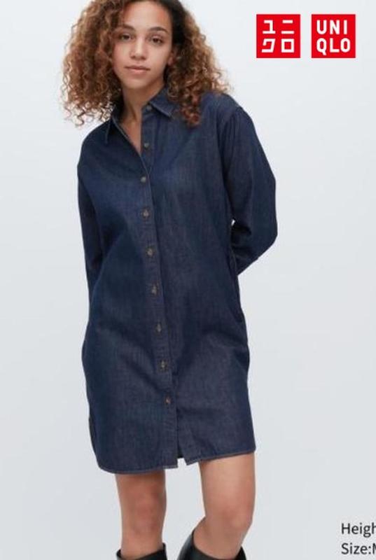 Джинсова сукня-сорочка uniqlo