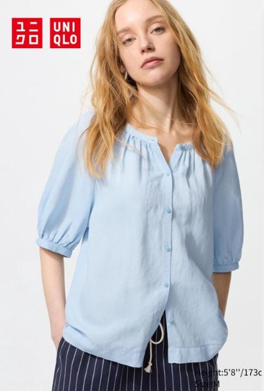 Блузка з суміші льону uniqlo