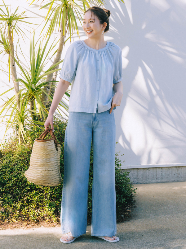 Блузка з суміші льону uniqlo
