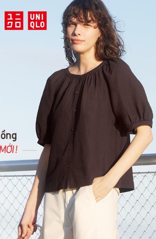 Блузка з суміші льону uniqlo