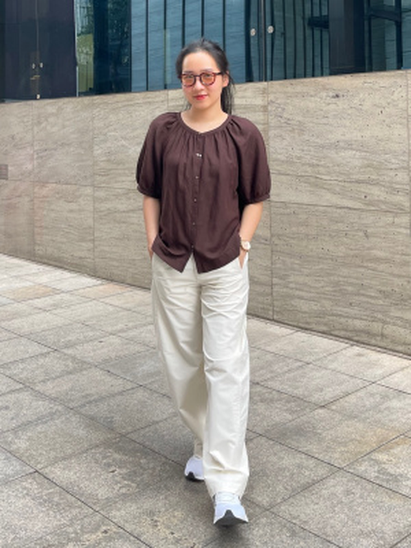 Блузка з суміші льону uniqlo