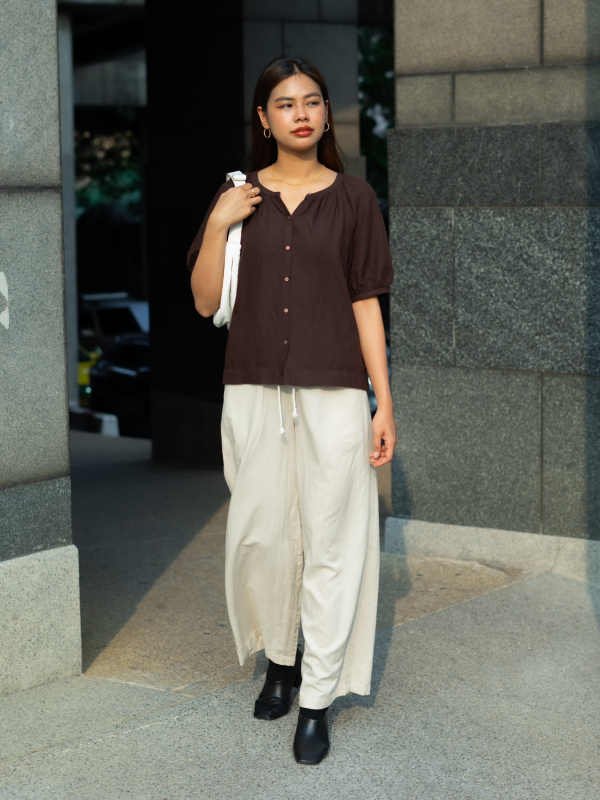 Блузка з суміші льону uniqlo