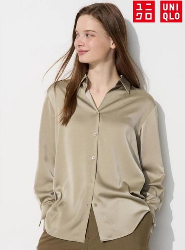 Блузка uniqlo з сатіну