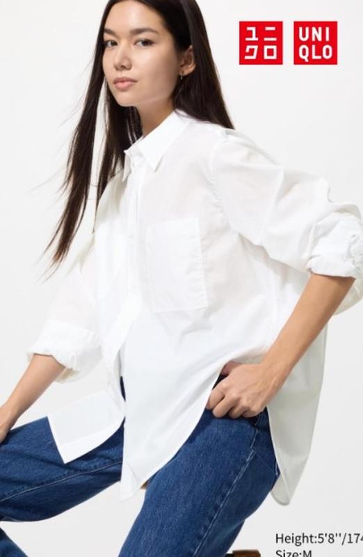 Бавовняна сорочка оверсайз uniqlo