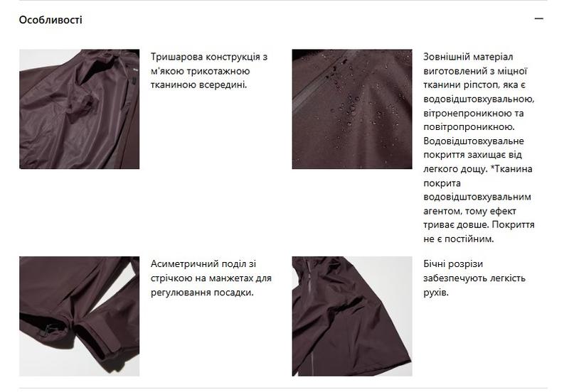 Дощовик blocktech uniqlo