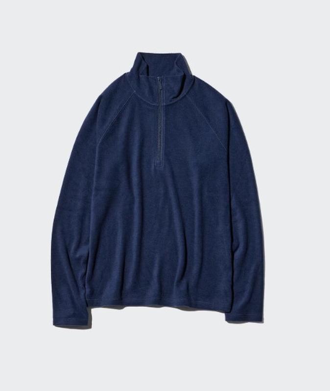 Флісовий лонгслів з коміром на блискавці  heattech uniqlo