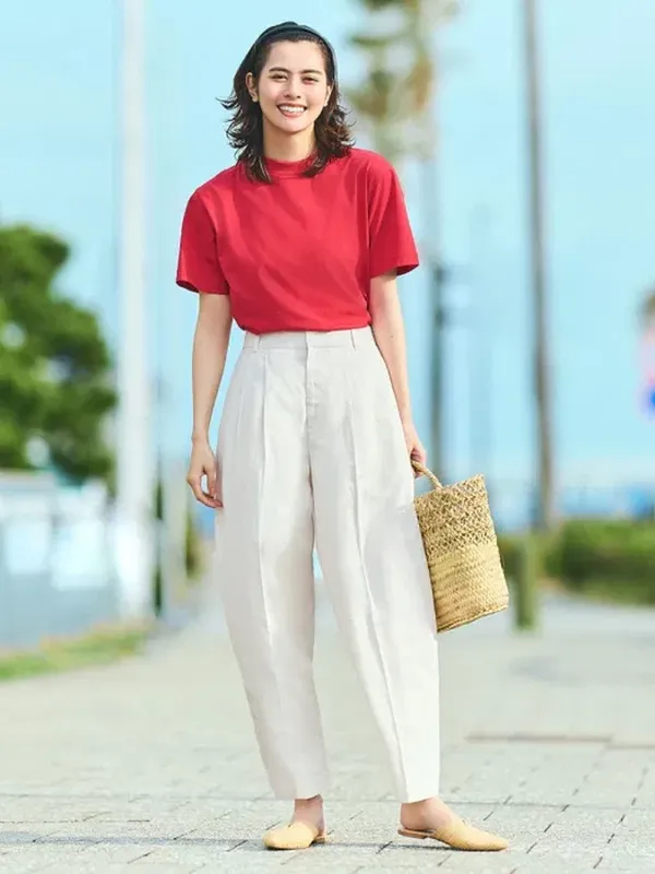Штани з лляної суміші barrel leg uniqlo (модель на високих)