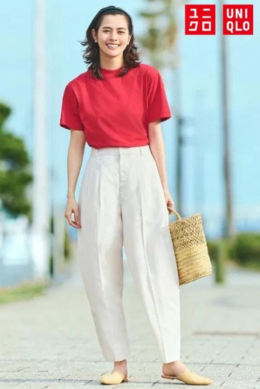 Штани з лляної суміші barrel leg uniqlo