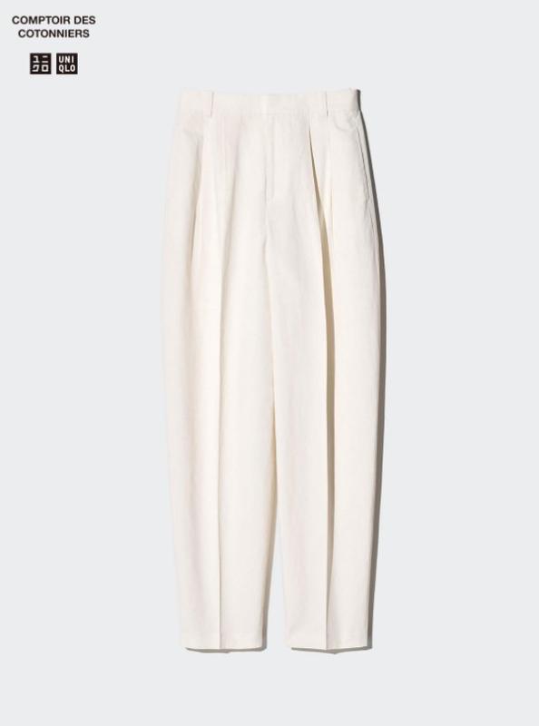 Штани з лляної суміші barrel leg uniqlo