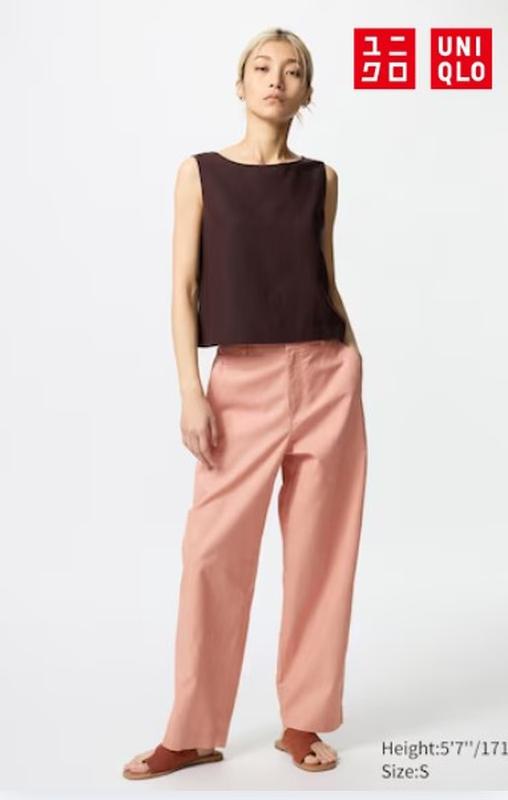 Штани з суміші льону uniqlo