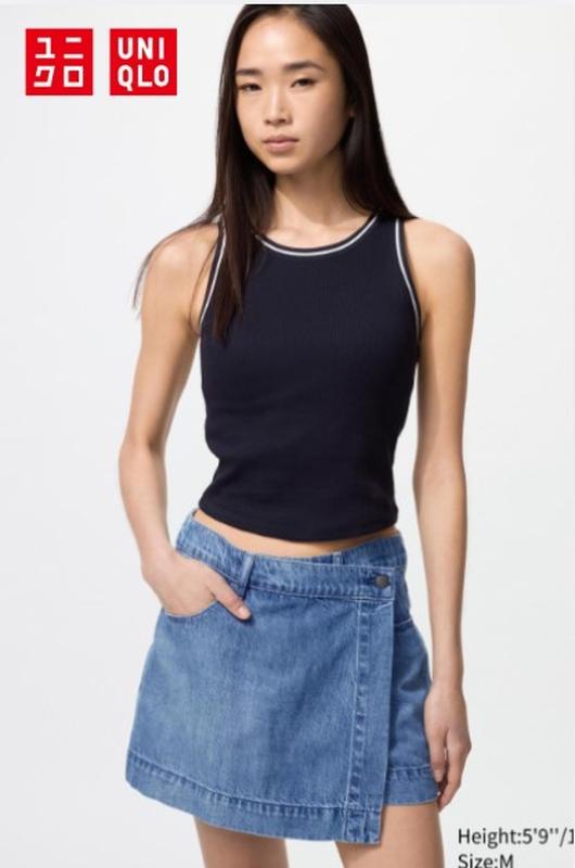 Джинсова спідниця-шорти uniqlo