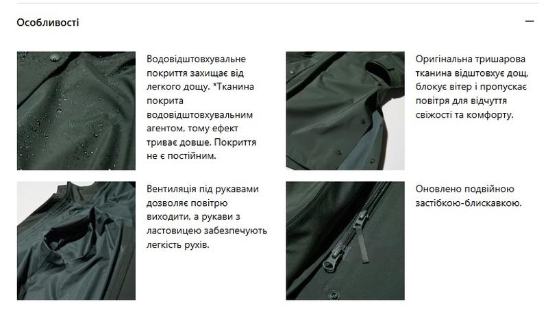 Пальто-дощовик blocktech uniqlo