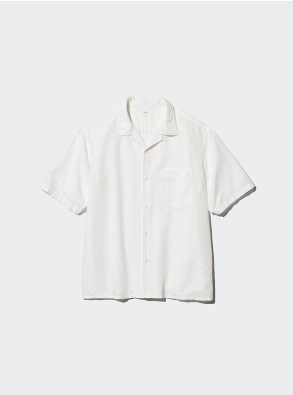 Сорочка з бавовни та льону uniqlo
