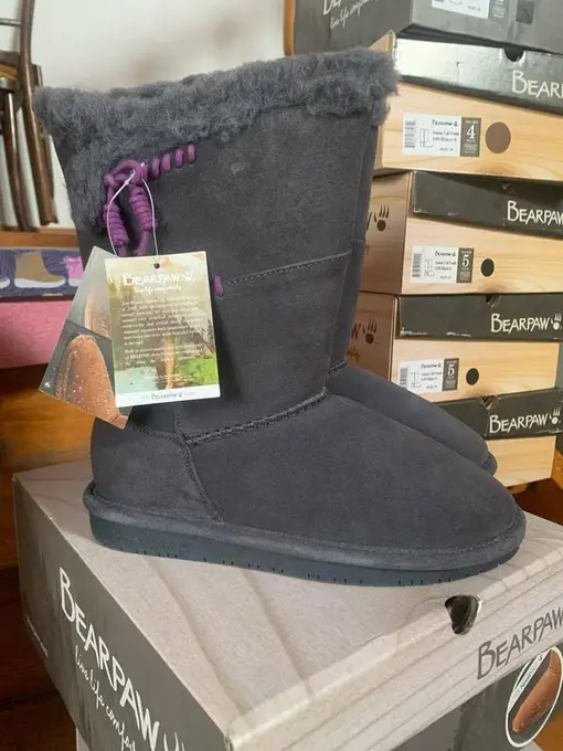 Угг bearpaw girls' riley boots, charcoal/plum