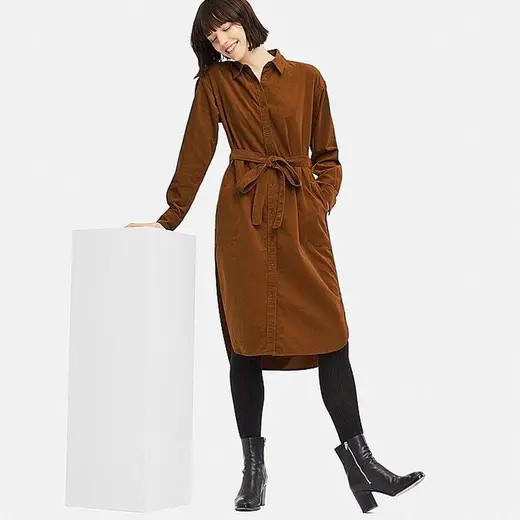 Довга вельветова сукня-сорочка uniqlo юнікло