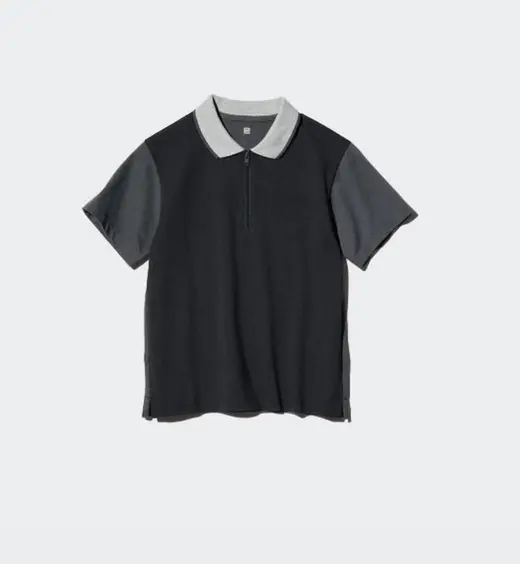 Футболка-поло dry pique color block uniqlo