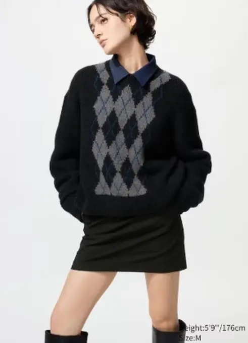 Светр uniqlo з візерунком argyle