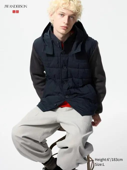 Комбінована куртка uniqlo combination quilted jacket