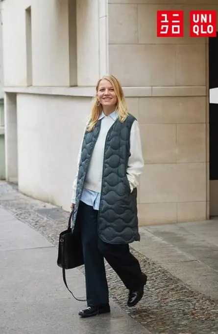 Ультралегкий довгий жилет uniqlo