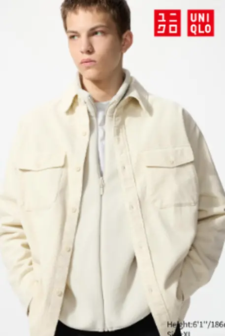 Вельветова верхня сорочка uniqlo