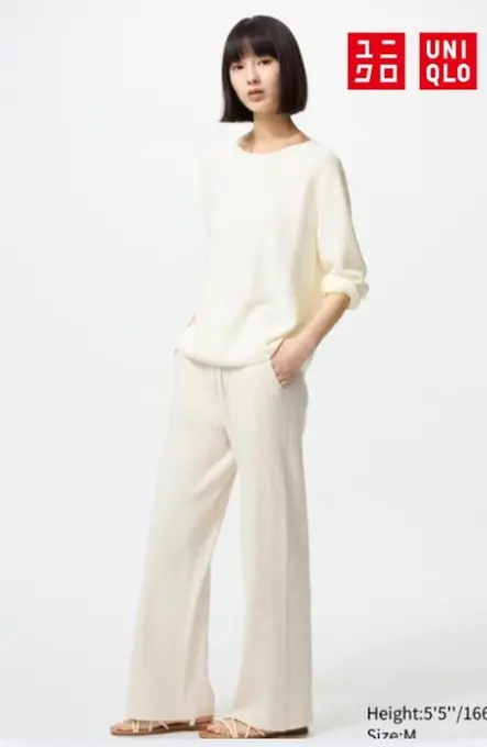Брюки knit ribbed uniqlo