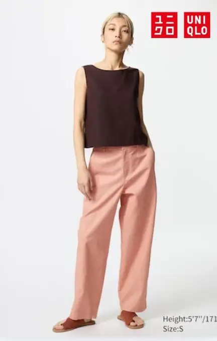 Штани з суміші льону uniqlo