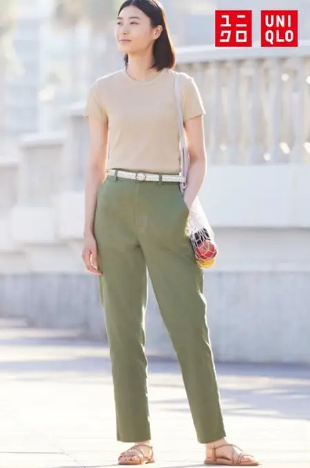 Штани з суміші льону uniqlo