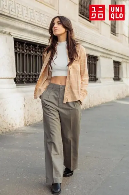 Штани з суміші льону uniqlo