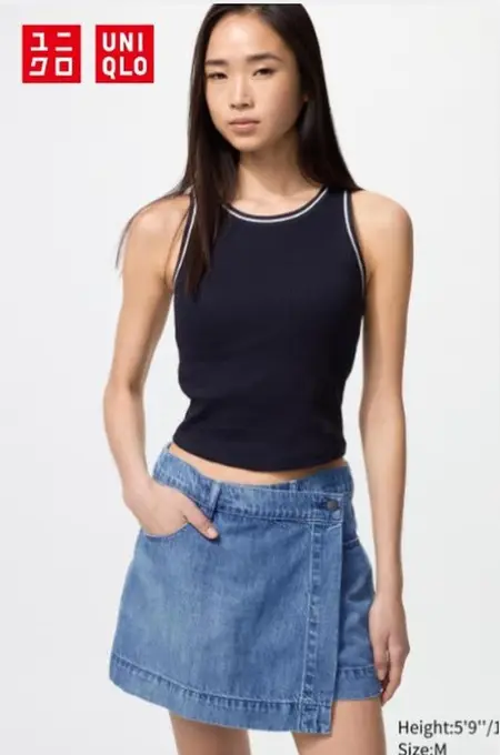 Джинсова спідниця-шорти uniqlo
